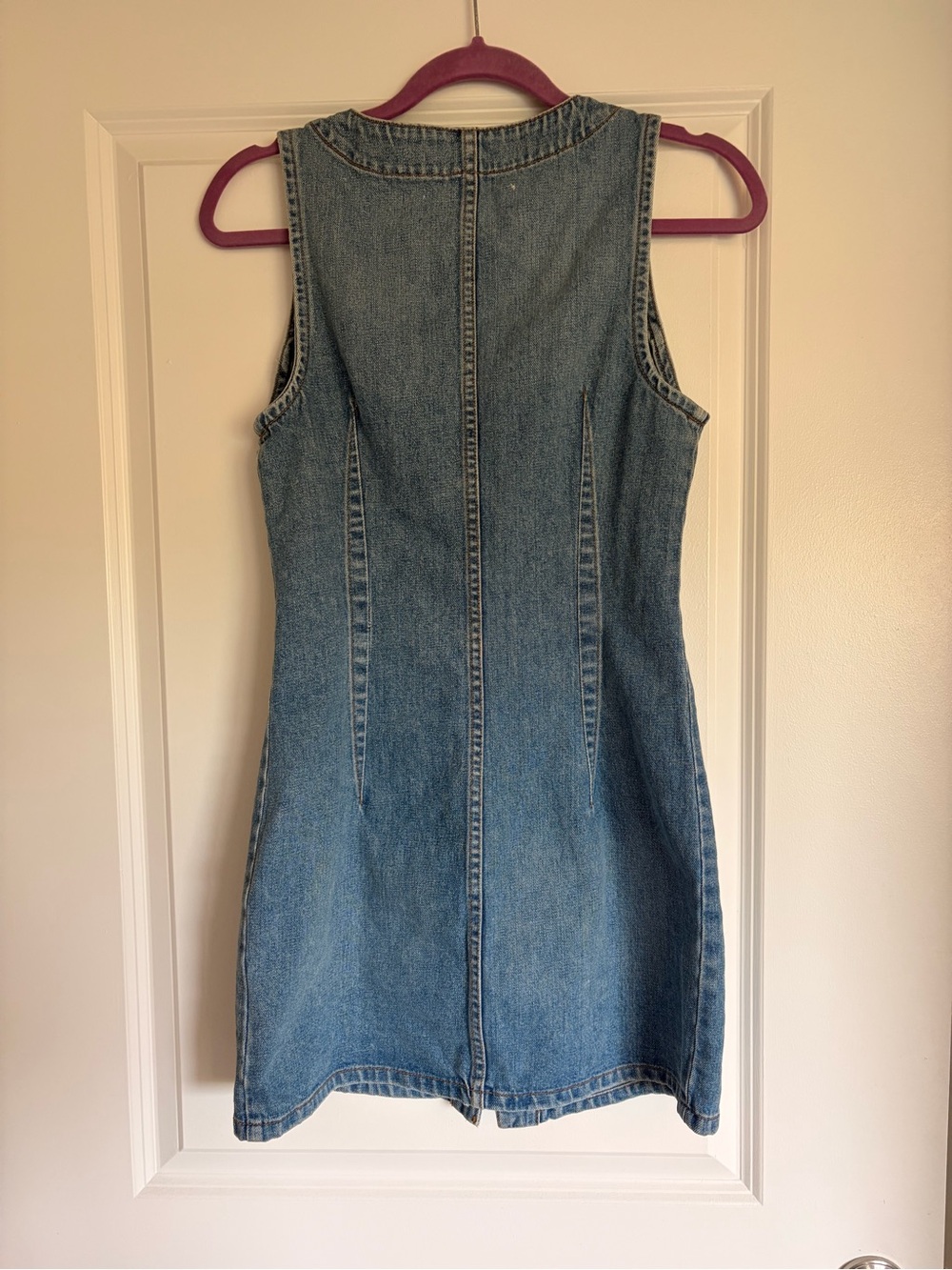 Reformation Blue Denim Button-Front Mini Dress - Picture 2 of 3